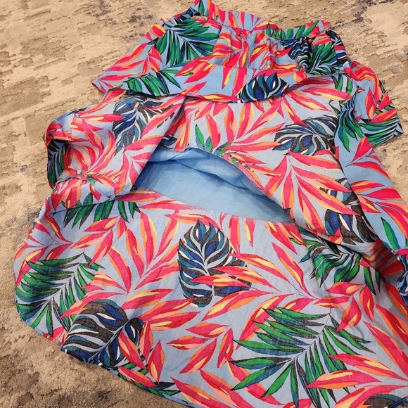 NWT Tabitha Brown × Target Pull On Tiered Vibrant Tropical Floral Midi Skirt XXS - Picture 9 of 14